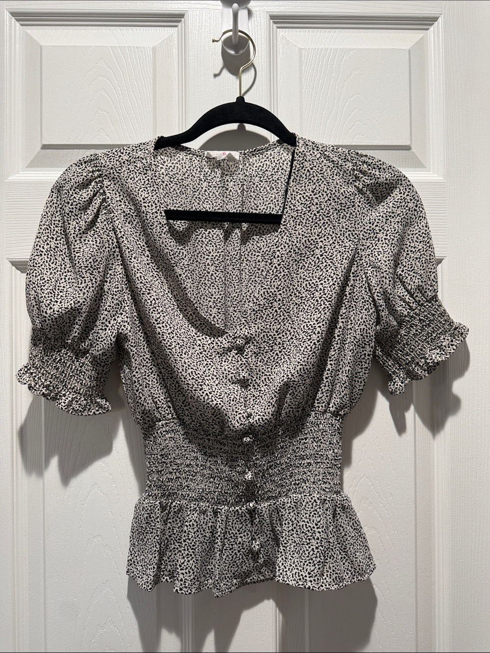 Sienna Sky Black and Cream Speckled Blouse